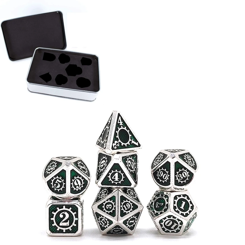 7 PCS Steampunk Style Metal Dice Metallic DND Game D&D Dice with Free Metal Case
7 PCS Steampunk Style Metal Dice Metallic DND Game D&D Dice with Free Metal Case