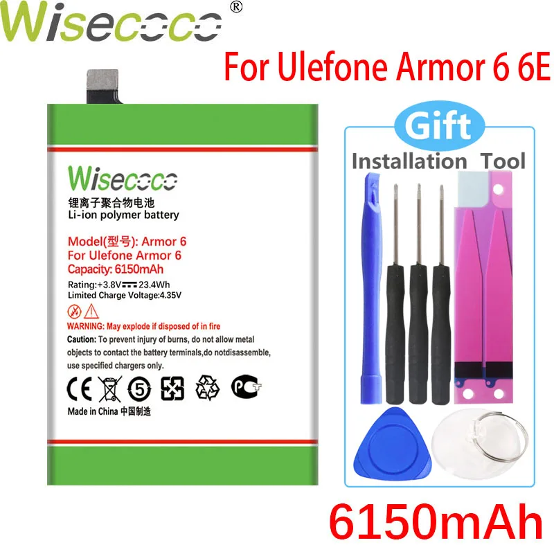 WISECOCO 6150mAh Armor 6 battery For Ulefone Armor 6 Smart Phone In Stock High Quality +Tracking Number
WISECOCO 6150mAh Armor 6 battery For Ulefone Armor 6 Smart Phone In Stock High Quality +Tracking Number