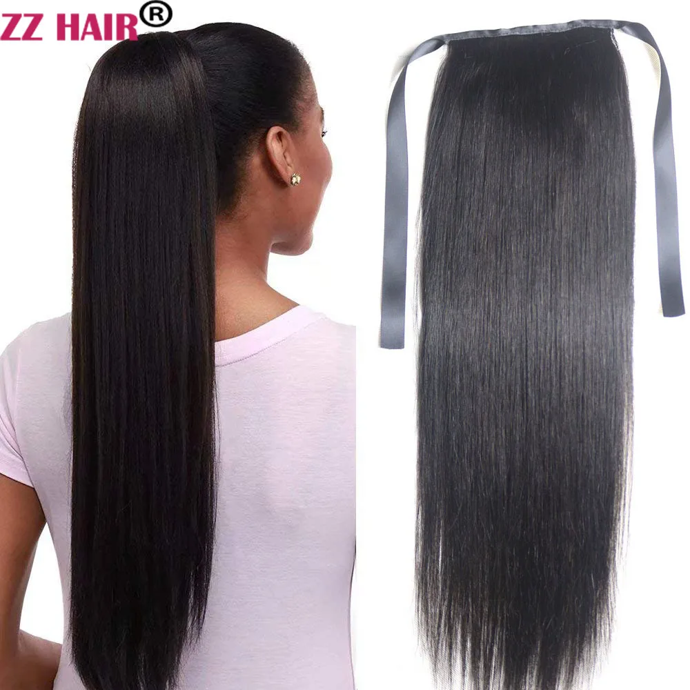 ZZHAIR 120 г 16 28 дюймов лента для прически конский хвост наращивание человеческих