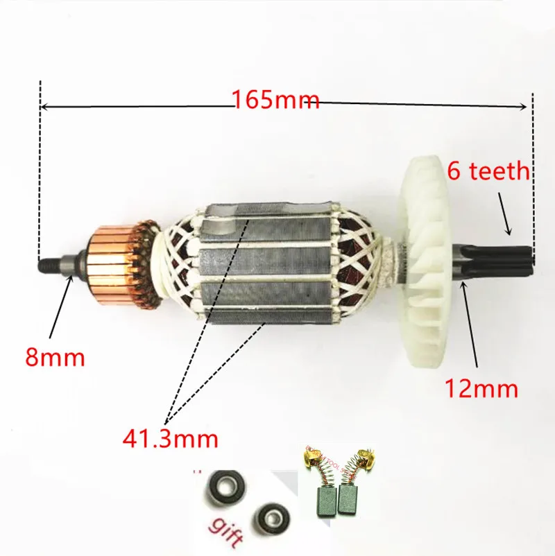 

220V-230V ARMATURE Rotor Anchor replace for Hitachi 360591E DH40MRY DH40M DH40MR DH40SR DH40FR Spline Shank Rotary Hammer