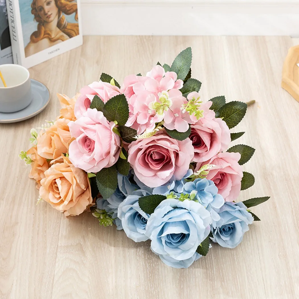 9 Heads Silk Rose Bouquet Artificial Flowers Fake Bouquet Wedding Bride Holding Flowers Home Party Decoration
9 Heads Silk Rose Bouquet Artificial Flowers Fake Bouquet Wedding Bride Holding Flowers Home Party Decoration