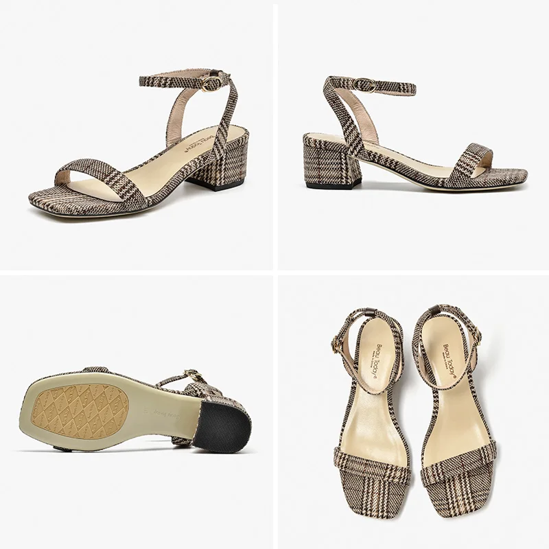 BeauToday Sandals Women Plaid Cloth Narrow Band Ankle Buckle Strap Square Toe Summer Pumps Ladies Med Heel Shoes Handmade 31143
BeauToday Sandals Women Plaid Cloth Narrow Band Ankle Buckle Strap Square Toe Summer Pumps Ladies Med Heel Shoes Handmade 31143