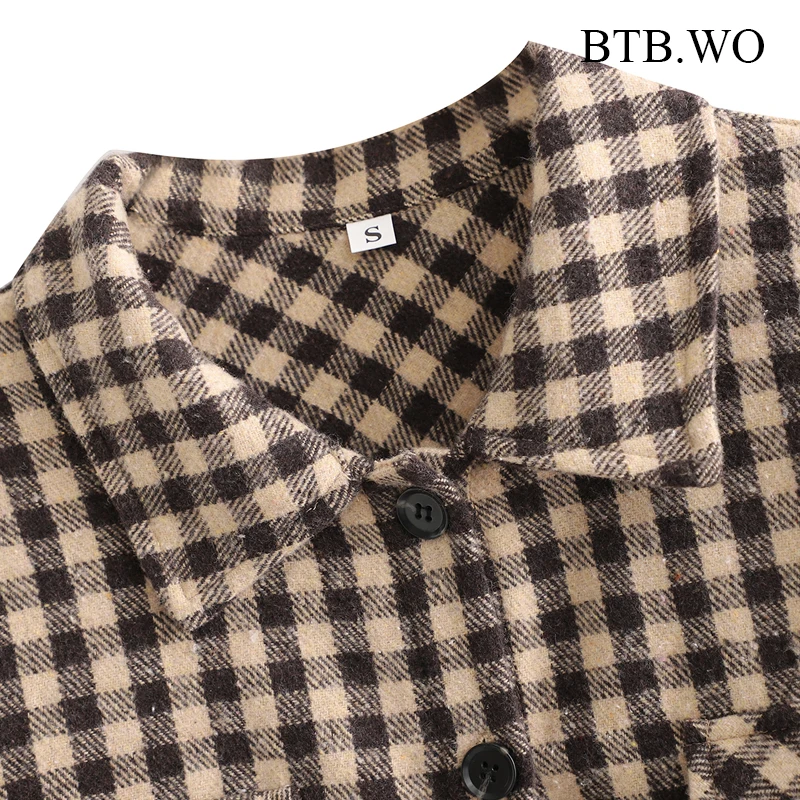 BTB.WO Za Jacket Women Vintage Plaid Print Shirt Coat Female Long Sleeve Cashmrer Overcoat Casual Loose Pocket Jacket Chic Tops
BTB.WO Za Jacket Women Vintage Plaid Print Shirt Coat Female Long Sleeve Cashmrer Overcoat Casual Loose Pocket Jacket Chic Tops