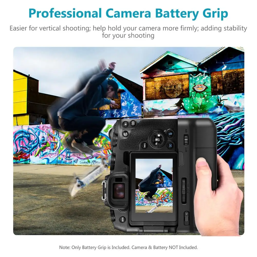 Neewer Vertical Battery Grip For Canon EOS RP DSLR Camera, Work with 1 or 2 pack Canon LP-E17 Battery (Battery Not Included)
Neewer Vertical Battery Grip For Canon EOS RP DSLR Camera, Work with 1 or 2 pack Canon LP-E17 Battery (Battery Not Included)