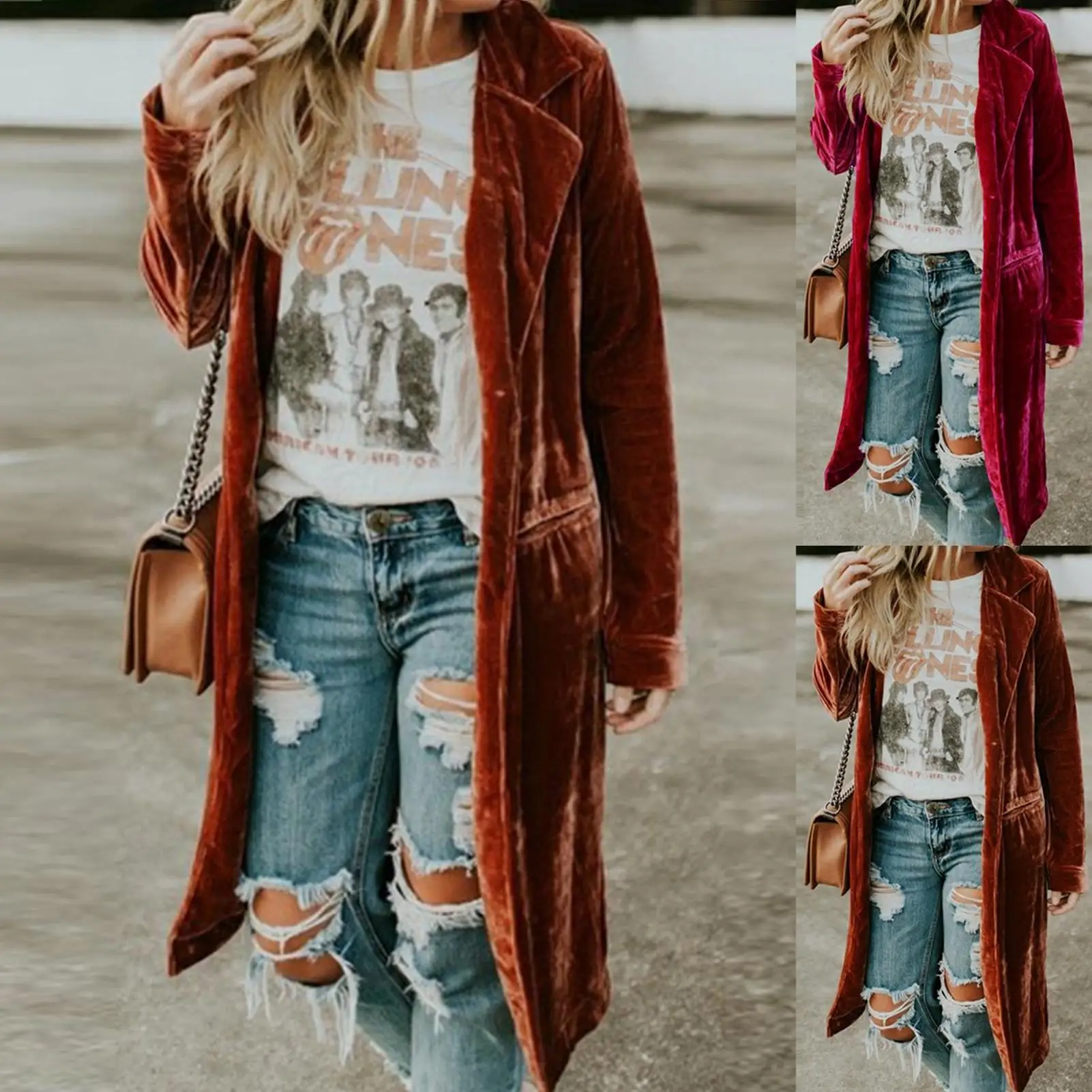 Women's winter parka Women Solid Color Long Sleeve Coat Velvet Pockets Midi Jacket clothing women 2020
Women's winter parka Women Solid Color Long Sleeve Coat Velvet Pockets Midi Jacket clothing women 2020