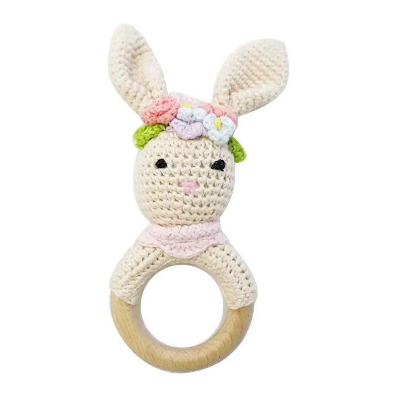 Baby Wooden Teether Ring DIY Crochet Bunny Rattle Soother Bracelet Infant Teething Molar Play Toys
Baby Wooden Teether Ring DIY Crochet Bunny Rattle Soother Bracelet Infant Teething Molar Play Toys