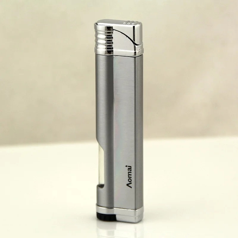 Butane Gas Smoking Lighters Semi-circular Window Boutique Long Strip Lacquer Metal Windproof Cigarette Lighter Gadgets for Men
Butane Gas Smoking Lighters Semi-circular Window Boutique Long Strip Lacquer Metal Windproof Cigarette Lighter Gadgets for Men