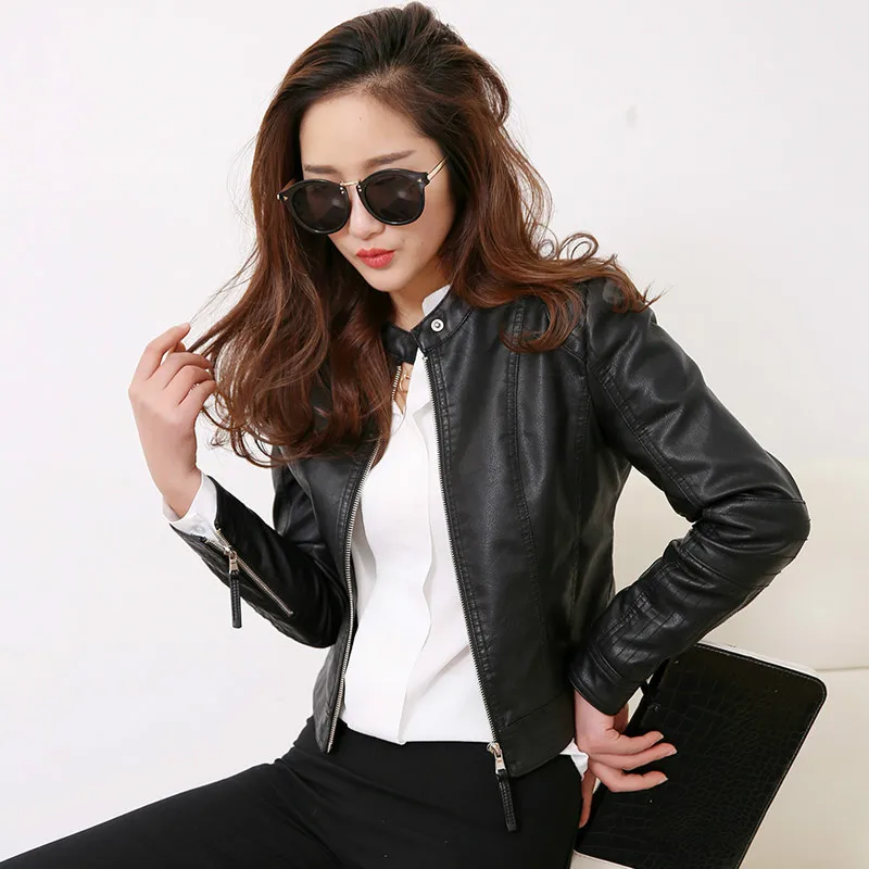 European Style O Neck Collar Pu Leather Jacket New Fashion Motorcycle Leather Clothing Women Slim PU Locomotive Jackets
European Style O Neck Collar Pu Leather Jacket New Fashion Motorcycle Leather Clothing Women Slim PU Locomotive Jackets