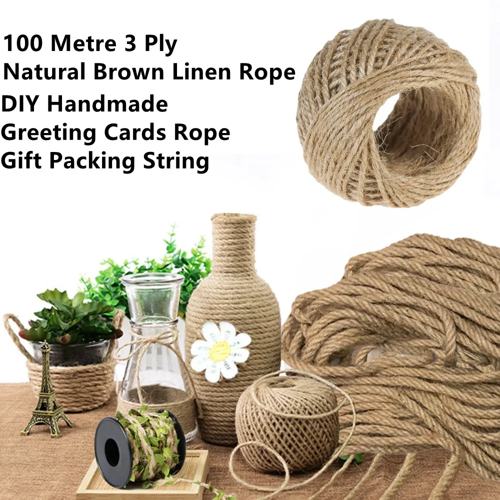 100 м натуральный коричневый шпагат ручной работы DIY Ремесло Подарочная упаковка джутовая веревка 1 слой/3 слоя ремесла нить пеньковая веревк...
100 м натуральный коричневый шпагат ручной работы DIY Ремесло Подарочная упаковка джутовая веревка 1 слой/3 слоя ремесла нить пеньковая веревк...