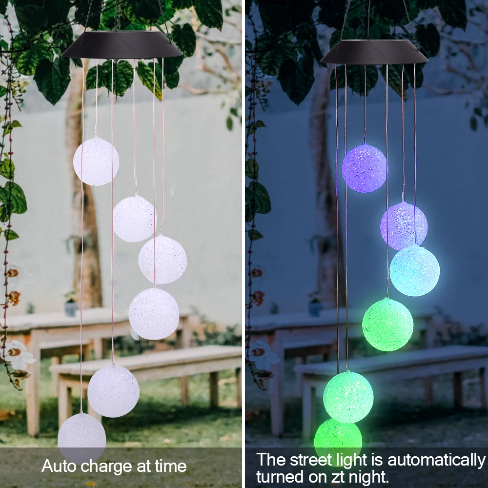 2V 40maH Smart Control Wave Ball Wind Chime Style Corridor Decoration Pendant 6 F5 Lamp Beads Black Solar Panel Colorful Light
2V 40maH Smart Control Wave Ball Wind Chime Style Corridor Decoration Pendant 6 F5 Lamp Beads Black Solar Panel Colorful Light