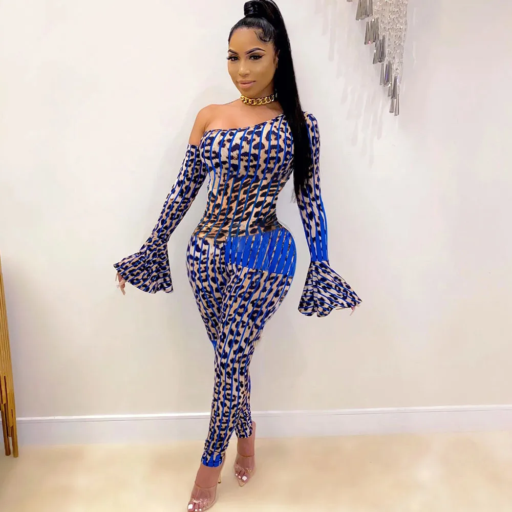 Sexy Leopard Print Bodycon Jumpsuits Women 2020 One Shoulder Flare Sleeve Skinny Rompers Womens Jumpsuit One Piece Club Outfits
Sexy Leopard Print Bodycon Jumpsuits Women 2020 One Shoulder Flare Sleeve Skinny Rompers Womens Jumpsuit One Piece Club Outfits