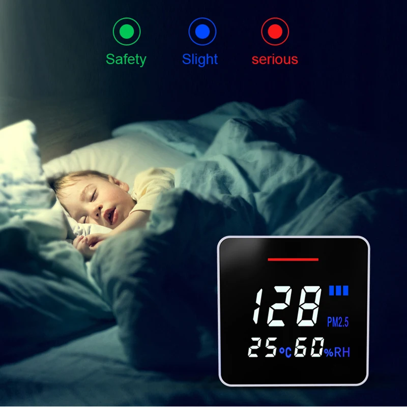 PM2.5 Detector Air Quality Detector Temperature Humidity Meter Gas Monitor LCD Screen Dust Thermometer Multi-Function Tool
PM2.5 Detector Air Quality Detector Temperature Humidity Meter Gas Monitor LCD Screen Dust Thermometer Multi-Function Tool