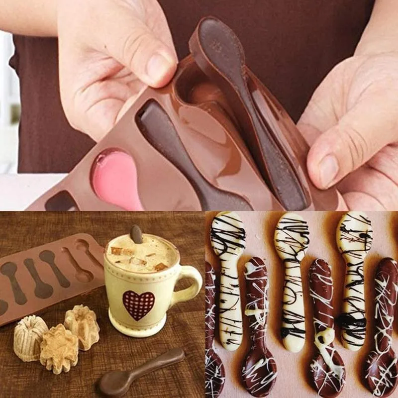Creative Spoon Shaped Baking Mold Food-grade Silicone Reusable Baking Mould DIY Biscuit Jelly Tools Chocolate Candy Kitchen R7O9
Creative Spoon Shaped Baking Mold Food-grade Silicone Reusable Baking Mould DIY Biscuit Jelly Tools Chocolate Candy Kitchen R7O9