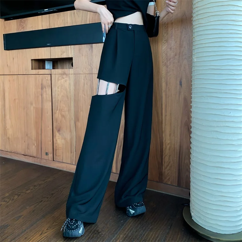 Hollow Out Black Straight High Waist Full Length Pants Hipster Women's Clothing Capris Streetwear Korean Clothes Fashion Brand
Hollow Out Black Straight High Waist Full Length Pants Hipster Women's Clothing Capris Streetwear Korean Clothes Fashion Brand