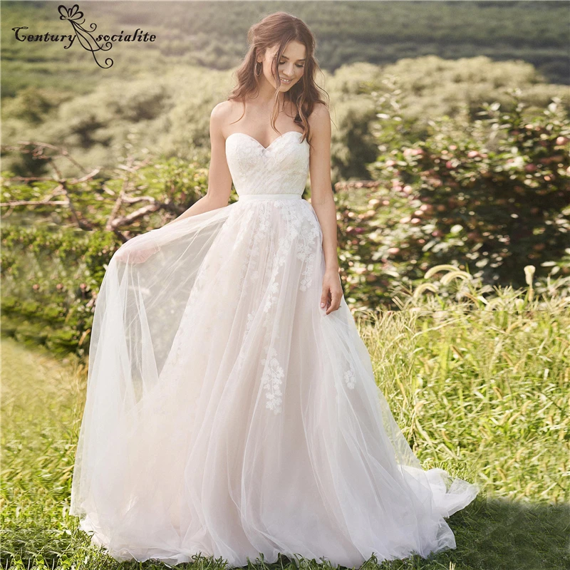 Boho Wedding Dresses Beach Bridal Gowns Strapless Sweetheart Backless A-Line Bohemian Bride Dress Vestido De Noiva Plus Size
Boho Wedding Dresses Beach Bridal Gowns Strapless Sweetheart Backless A-Line Bohemian Bride Dress Vestido De Noiva Plus Size