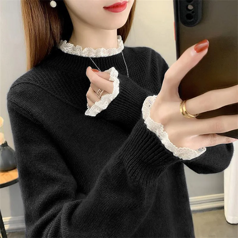 Autumn Winter Tops Solid Pullovers Female Turtleneck Knitted Sweater Women Long Sleeve Knitwear Jumper Pull Femme Coat
Autumn Winter Tops Solid Pullovers Female Turtleneck Knitted Sweater Women Long Sleeve Knitwear Jumper Pull Femme Coat