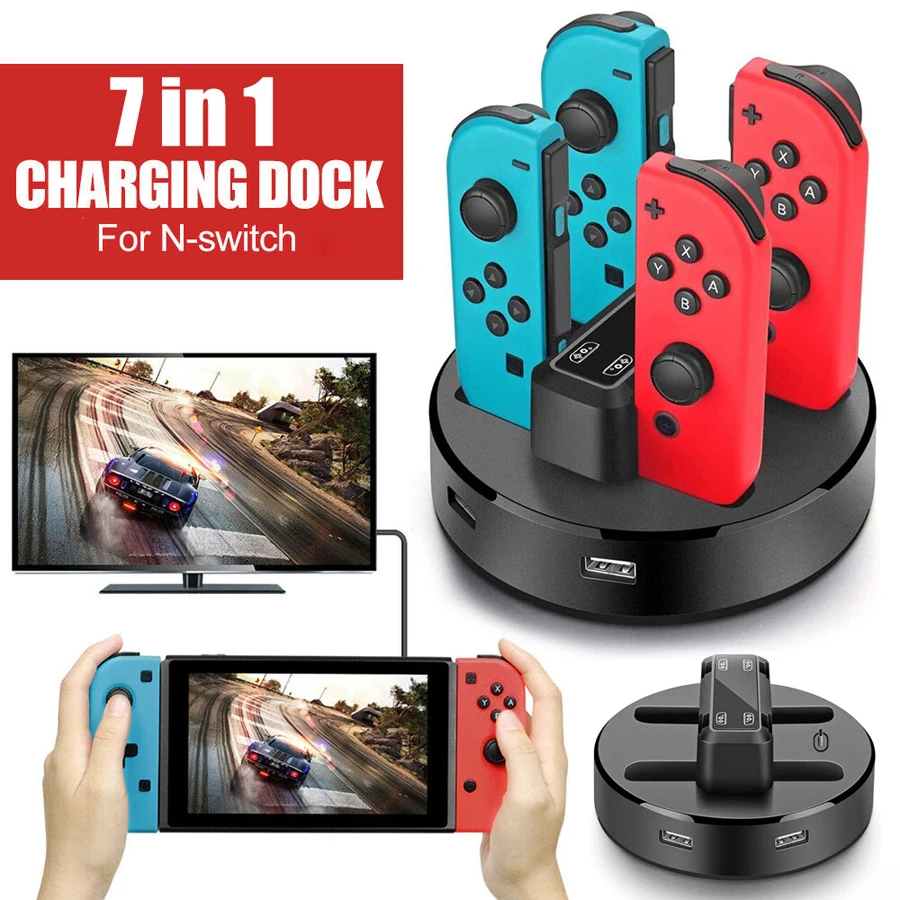 Зарядное устройство для Nintendos 7 в 1 зарядная док-станция светодиодный индикатор 2