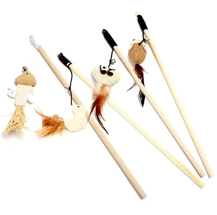 Natural Wooden Funny Cat Stick With Elastic Rope Bell Cats Feather Toys Resuable Eco Friendly Pet Supplies Fashion Wholesale
Natural Wooden Funny Cat Stick With Elastic Rope Bell Cats Feather Toys Resuable Eco Friendly Pet Supplies Fashion Wholesale