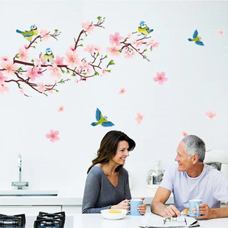 Warm and Romantic Peach Blossom Flying Bird Bedroom Living Room Sofa Decoration Removable Wall Sticker
Warm and Romantic Peach Blossom Flying Bird Bedroom Living Room Sofa Decoration Removable Wall Sticker