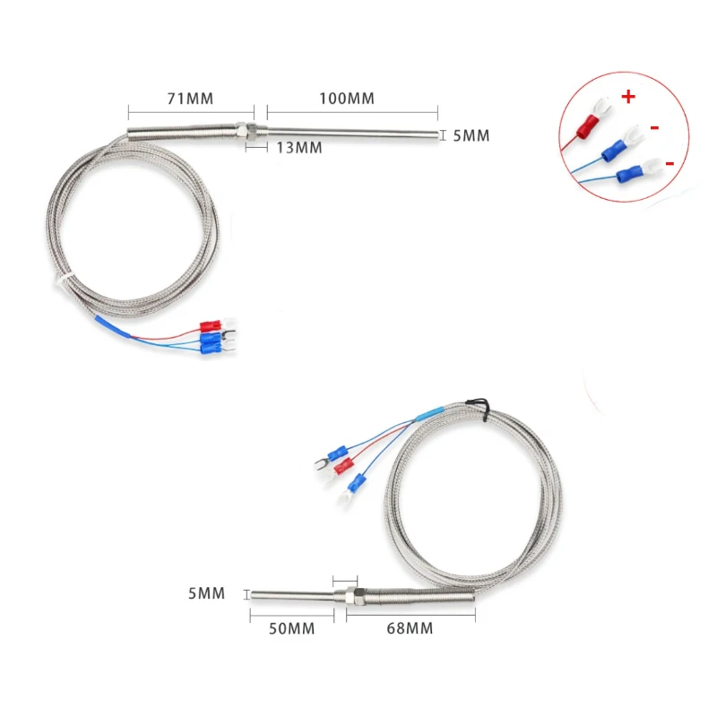 1/2/3/4/5 Meter Stainless Steel PT100 Temperature Sensor 50/100mm Probe Thermocouple Tester Detector M8 Thread Industrial Sensor
1/2/3/4/5 Meter Stainless Steel PT100 Temperature Sensor 50/100mm Probe Thermocouple Tester Detector M8 Thread Industrial Sensor