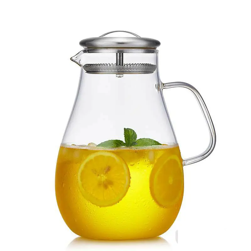 Glass Cold Water Pot 1800ml Heat Resisting Borosilicate Glass Fruit Juice Jug Coffee Pitcher Afternoon Flower Tea Pot Teapot
Glass Cold Water Pot 1800ml Heat Resisting Borosilicate Glass Fruit Juice Jug Coffee Pitcher Afternoon Flower Tea Pot Teapot