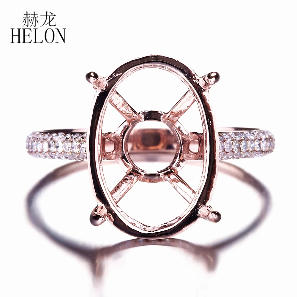 HELON 11x16mm Oval Real 14K Rose Gold AU585 Pave 0.45ct Natural Diamond Engagement Wedding Semi Mout Ring Setting Trendy Jewelry
HELON 11x16mm Oval Real 14K Rose Gold AU585 Pave 0.45ct Natural Diamond Engagement Wedding Semi Mout Ring Setting Trendy Jewelry