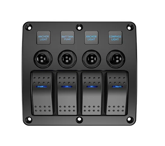 Universal 4 Gang Panel Toggle Switch Air Switch Single Light DC 12/24V Waterproof RV Yacht Marine Boat Ship Car
Universal 4 Gang Panel Toggle Switch Air Switch Single Light DC 12/24V Waterproof RV Yacht Marine Boat Ship Car