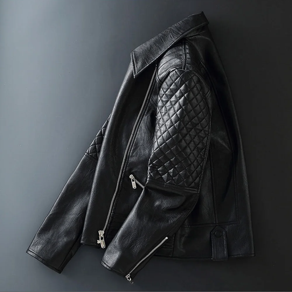 Men's Vintage Symmetric Zip Lightweight PU Faux Leather Biker Jacket Fashion Slim Fit Motorcycle Coat Turn-down collar outwear
Men's Vintage Symmetric Zip Lightweight PU Faux Leather Biker Jacket Fashion Slim Fit Motorcycle Coat Turn-down collar outwear