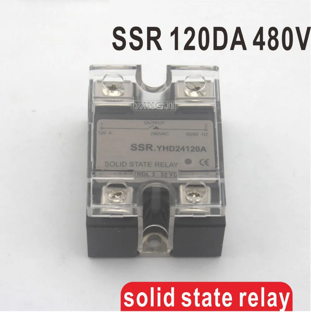 120DA SSR Control 3-32V DC output 24~480VAC High voltage single phase AC solid state relay
120DA SSR Control 3-32V DC output 24~480VAC High voltage single phase AC solid state relay