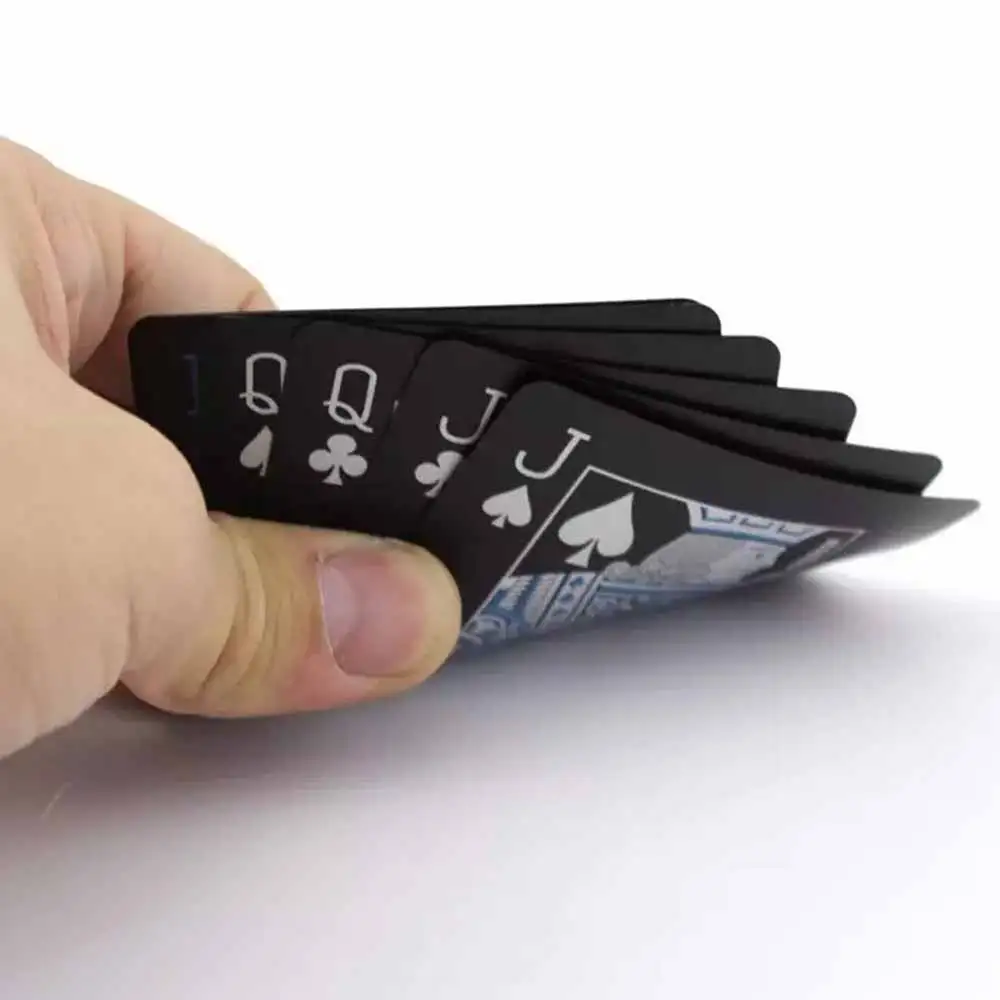 Quality Waterproof PVC Plastic Playing Cards Set Trend 54pcs Deck Poker Classic Magic Tricks Tool Pure Black Magic Box-Packed
Quality Waterproof PVC Plastic Playing Cards Set Trend 54pcs Deck Poker Classic Magic Tricks Tool Pure Black Magic Box-Packed