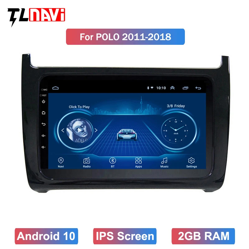 Автомагнитола для Volkswagen POLO мультимедийный видеоплеер на Android 10 с GPS Навигатором
