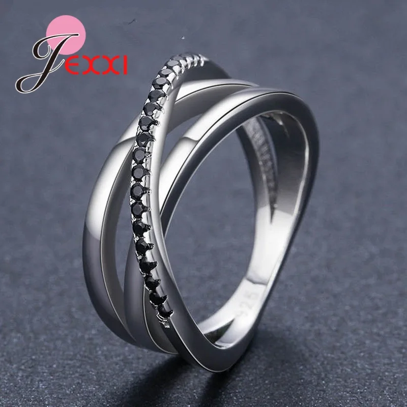 Geometric Crossing Wedding Rings For Women Black CZ Stone Finger Engagement Rings Female Fashion Jewelry Anel
Geometric Crossing Wedding Rings For Women Black CZ Stone Finger Engagement Rings Female Fashion Jewelry Anel