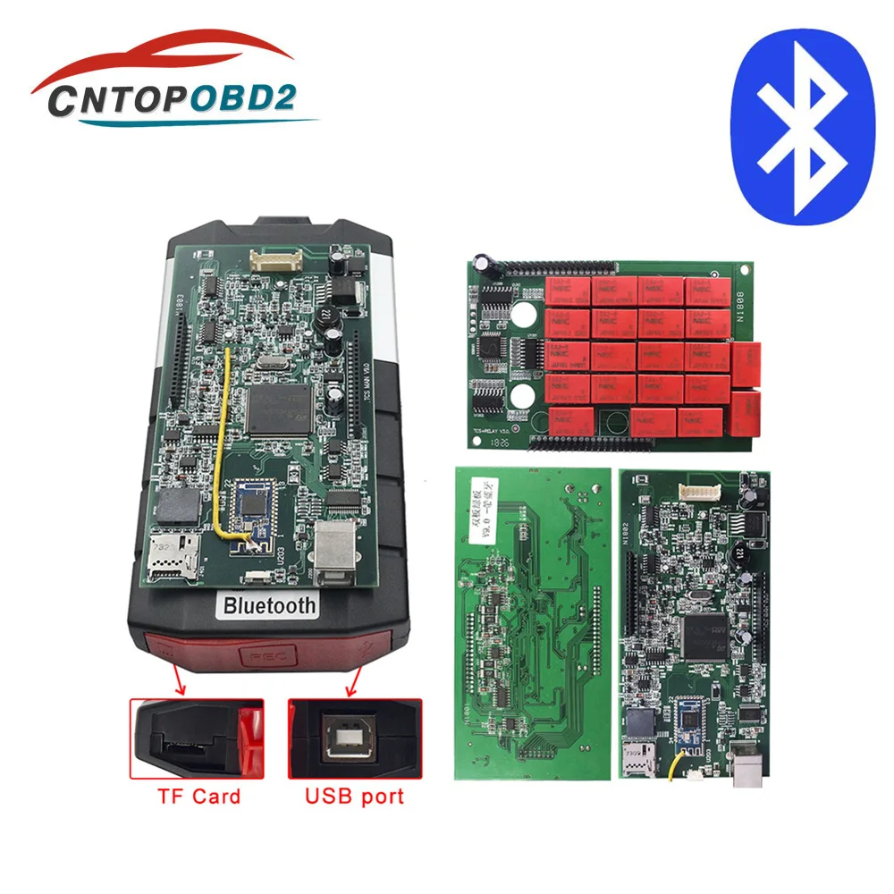 OBDII Multidiag V9.0 двойная зеленая плата Bluetooth автомобильный Грузовик диагностический