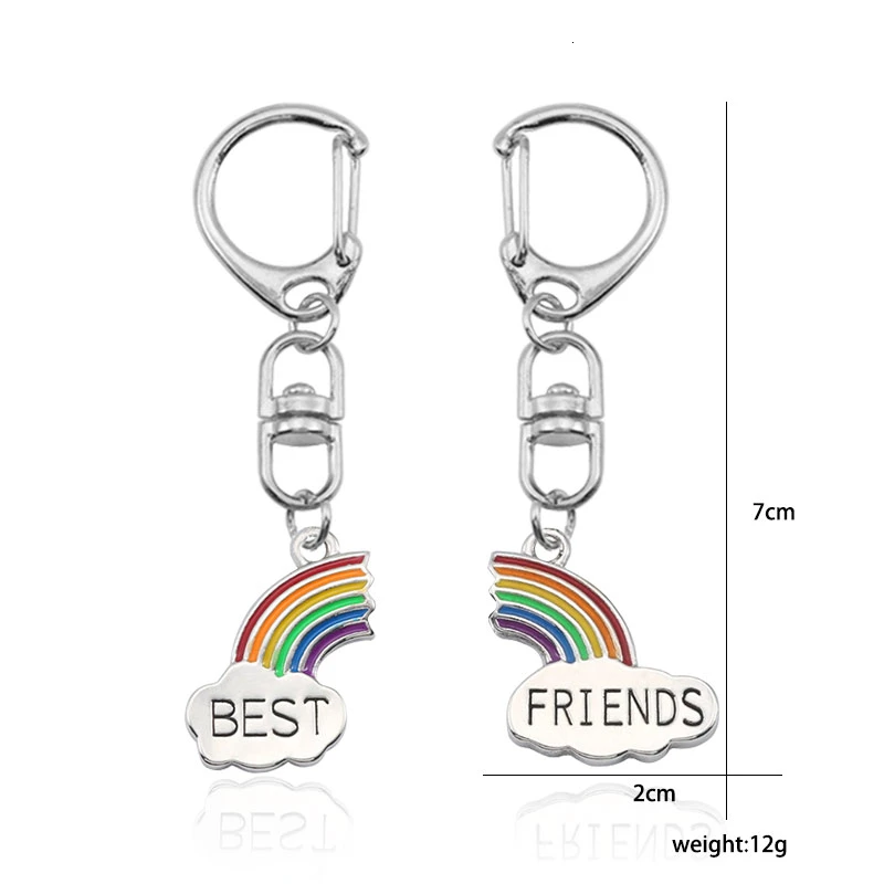 DIY Best Friends Keychain 2 Pcs/Set Keychain For Girls Or Boy Rainbow Shape Metal Variety Of Forever Pendant Gifts 2019 New
DIY Best Friends Keychain 2 Pcs/Set Keychain For Girls Or Boy Rainbow Shape Metal Variety Of Forever Pendant Gifts 2019 New