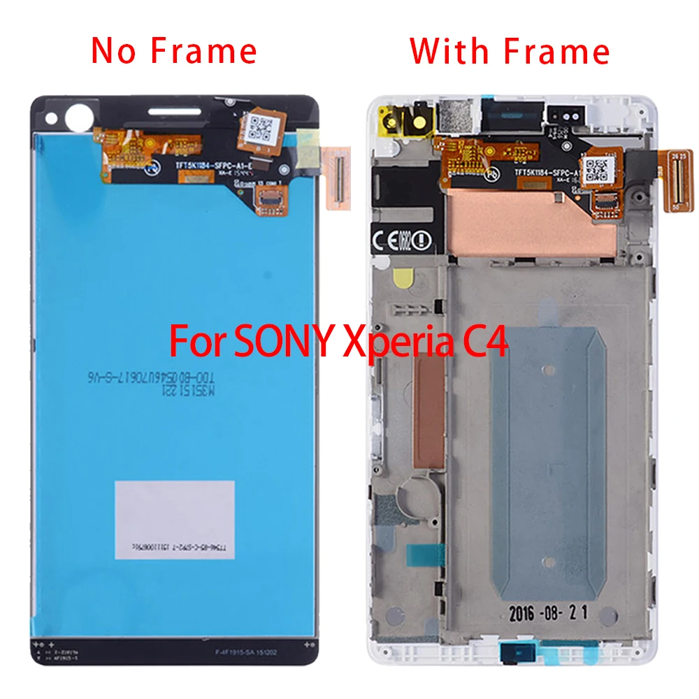 Для Sony Xperia C3 C4 C5 C6 C7 C8 ЖК дисплей сенсорный экран с рамкой дигитайзер Замена для XA