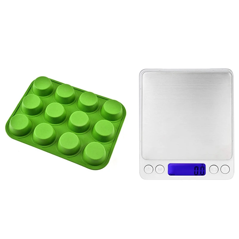 1PC Silicone Muffin Cup 12-Cavity Temperature Resistant Cake Mould & 1Set Food Scale,Kitchen Scale
1PC Silicone Muffin Cup 12-Cavity Temperature Resistant Cake Mould & 1Set Food Scale,Kitchen Scale