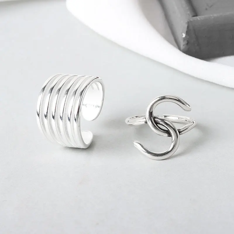 QMCOCO 925 Sterling Silver Wide Shape Rings Retro Distressed Opening Handmade Ring Fashion Fine Women Jewelry
QMCOCO 925 Sterling Silver Wide Shape Rings Retro Distressed Opening Handmade Ring Fashion Fine Women Jewelry