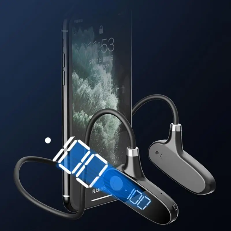 Wireless Bluetooth-Compatible Headset, Bone Conducting Audio Equipment, OpenEAR, Outdoor Sports, Stereo, Waterproof, Microphone
Wireless Bluetooth-Compatible Headset, Bone Conducting Audio Equipment, OpenEAR, Outdoor Sports, Stereo, Waterproof, Microphone