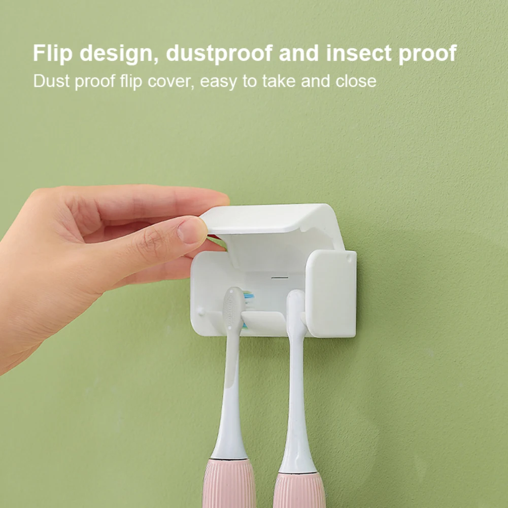 Настенный держатель для зубных щёток, с откидной крышкой
Настенный держатель для зубных щёток, с откидной крышкой