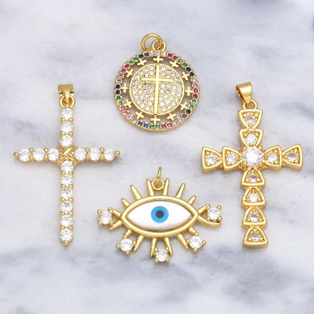 OCESRIO Crystal Cross Pendant for Necklace Genuine Gold Plated Copper Cubic Zirconia Religious Accessories for Jewelry pdta590
OCESRIO Crystal Cross Pendant for Necklace Genuine Gold Plated Copper Cubic Zirconia Religious Accessories for Jewelry pdta590