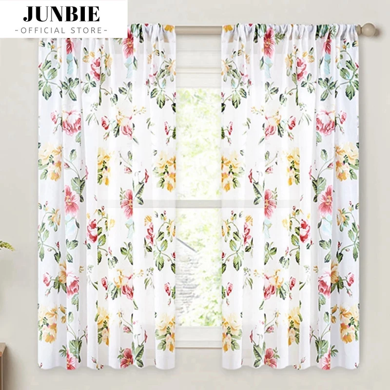 JUNBIE Floral Short Curtains For Kitchen Voile Curtain For Living Room Bedroom Sheer Curtains Screening Decor Window Drapes
JUNBIE Floral Short Curtains For Kitchen Voile Curtain For Living Room Bedroom Sheer Curtains Screening Decor Window Drapes