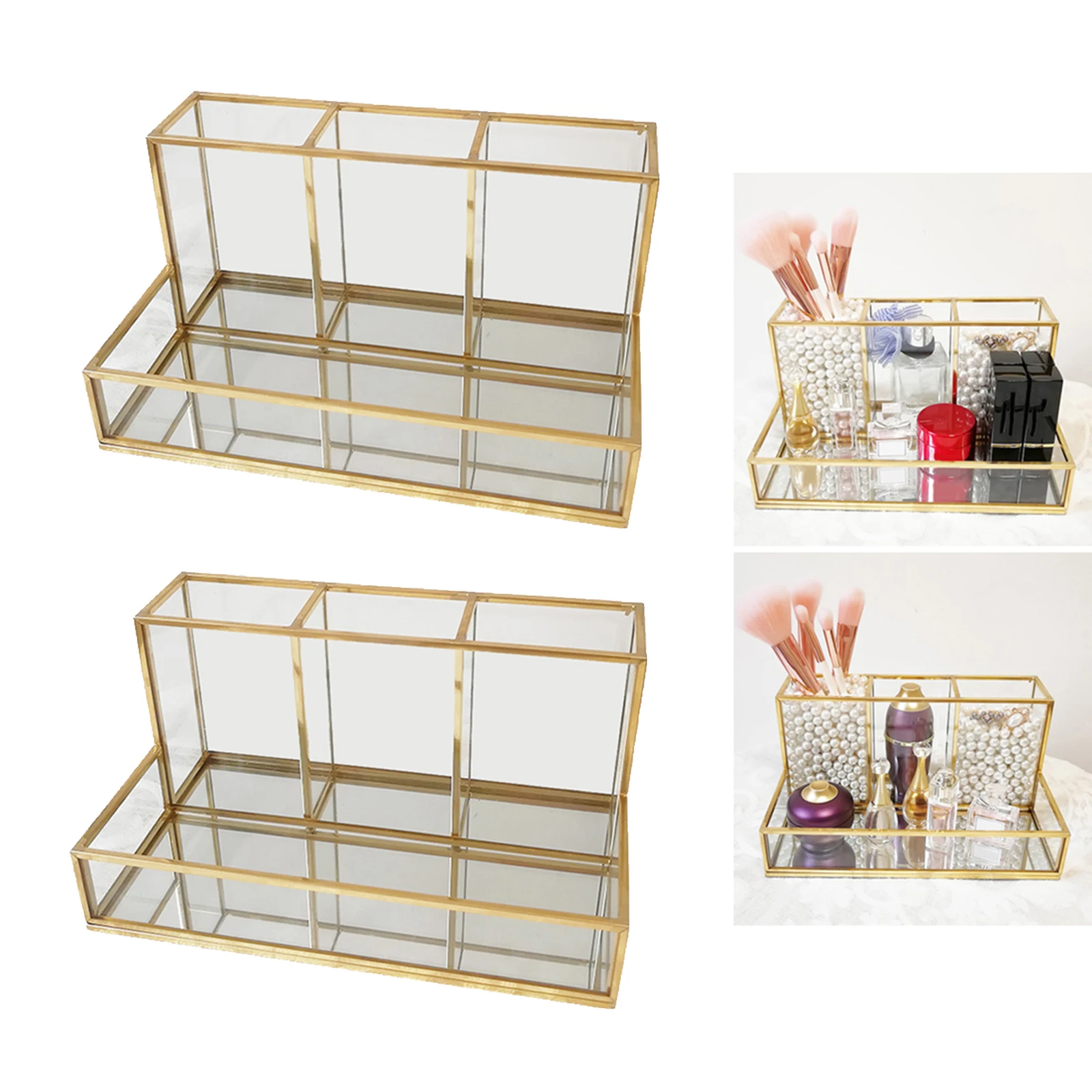 2pcs Clear Acrylic Makeup Brush Holder With 4 Compartments Organizer Storage Case
2pcs Clear Acrylic Makeup Brush Holder With 4 Compartments Organizer Storage Case