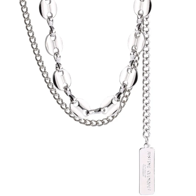 European and American fashion temperament personality wild letter square brand titanium steel necklace women
European and American fashion temperament personality wild letter square brand titanium steel necklace women