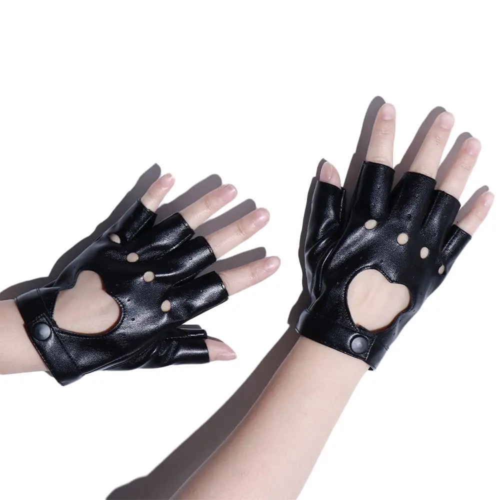 1Pair Fingerless Gloves Anime PU Leather Sexy Heart Hollow Gloves Fashion Performance Streetwear Women Half Finger Gloves
1Pair Fingerless Gloves Anime PU Leather Sexy Heart Hollow Gloves Fashion Performance Streetwear Women Half Finger Gloves