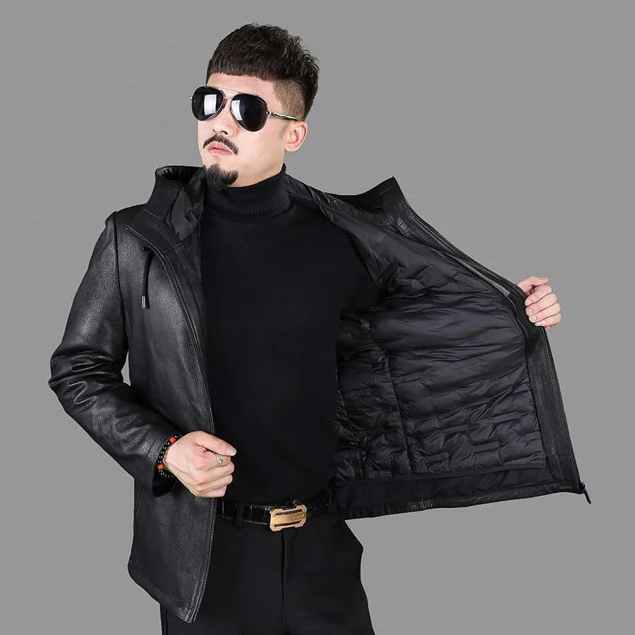First Authentic Layer Deerskin Leather Jacket Men's Hooded Down Liner Removable Winter Big Size Thickened Jacket
First Authentic Layer Deerskin Leather Jacket Men's Hooded Down Liner Removable Winter Big Size Thickened Jacket
