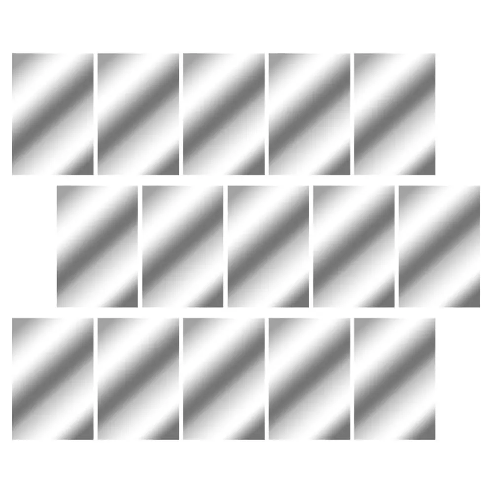 15Pcs DIY PET Mirror Stickers Reflection Mirror Films Mirror Decals (Silver) 
15Pcs DIY PET Mirror Stickers Reflection Mirror Films Mirror Decals (Silver)