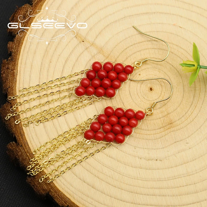 Glseevo Women Earring High Quality Dangle Red Long Hanging Earrings Christmas New Year Vintage Luxury Gifts Jewelry GE1055
Glseevo Women Earring High Quality Dangle Red Long Hanging Earrings Christmas New Year Vintage Luxury Gifts Jewelry GE1055