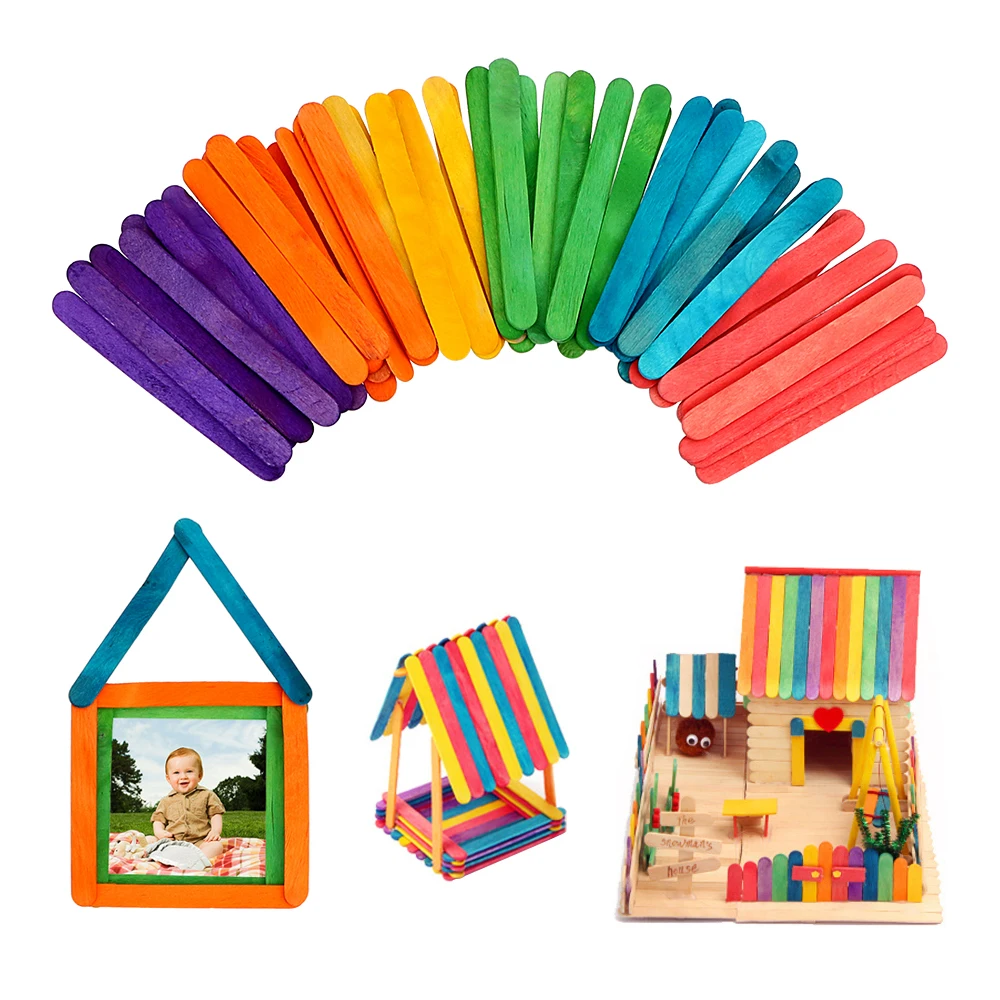 Art Ice Cream Tools 50Pcs/Lot Kids DIY Hand Crafts Natural Wood Ice Cream Sticks Colored Wooden Popsicle Sticks
Art Ice Cream Tools 50Pcs/Lot Kids DIY Hand Crafts Natural Wood Ice Cream Sticks Colored Wooden Popsicle Sticks