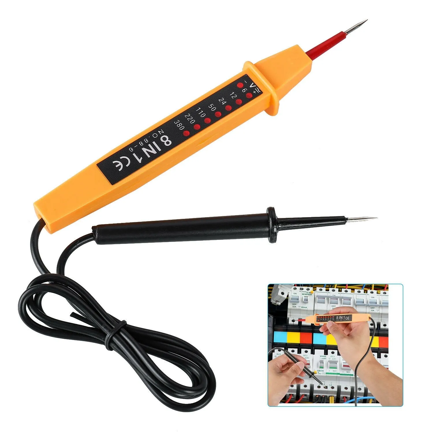 8-In-1 Tester Voltage AC DC 6-380V Auto Electrical Pen Detector With LED Light For Electrician Testing Voltage Tool Fast Ship
8-In-1 Tester Voltage AC DC 6-380V Auto Electrical Pen Detector With LED Light For Electrician Testing Voltage Tool Fast Ship