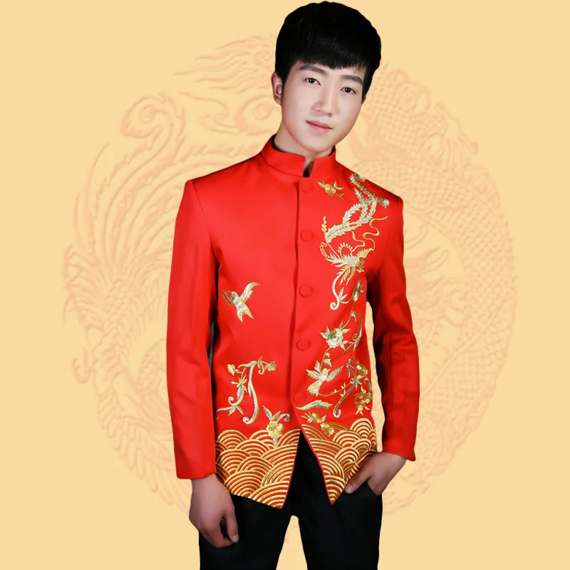red Chinese Tunic Suit Men's Traditional Stand Collar Suits Apec Leader Costume Male Embroidery Dragon Totem Suit
red Chinese Tunic Suit Men's Traditional Stand Collar Suits Apec Leader Costume Male Embroidery Dragon Totem Suit